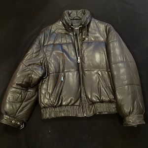 Andrew Marc Mens Leather Puffer